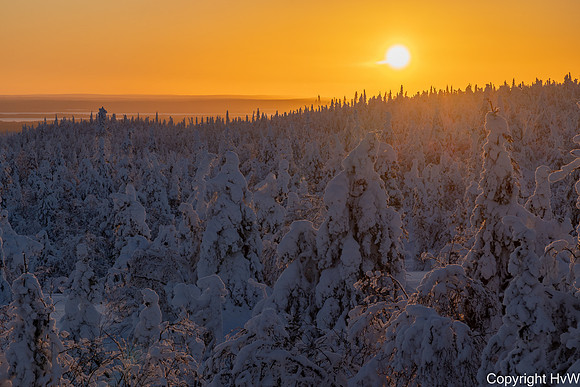 Kuntivaara, zonsondergang
